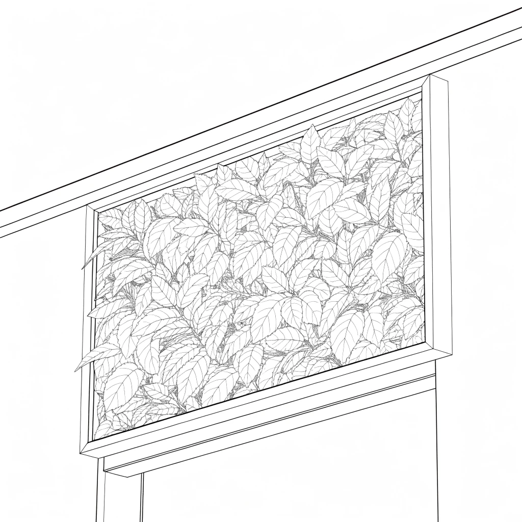 Dekorativní zelený panel v interiéru
